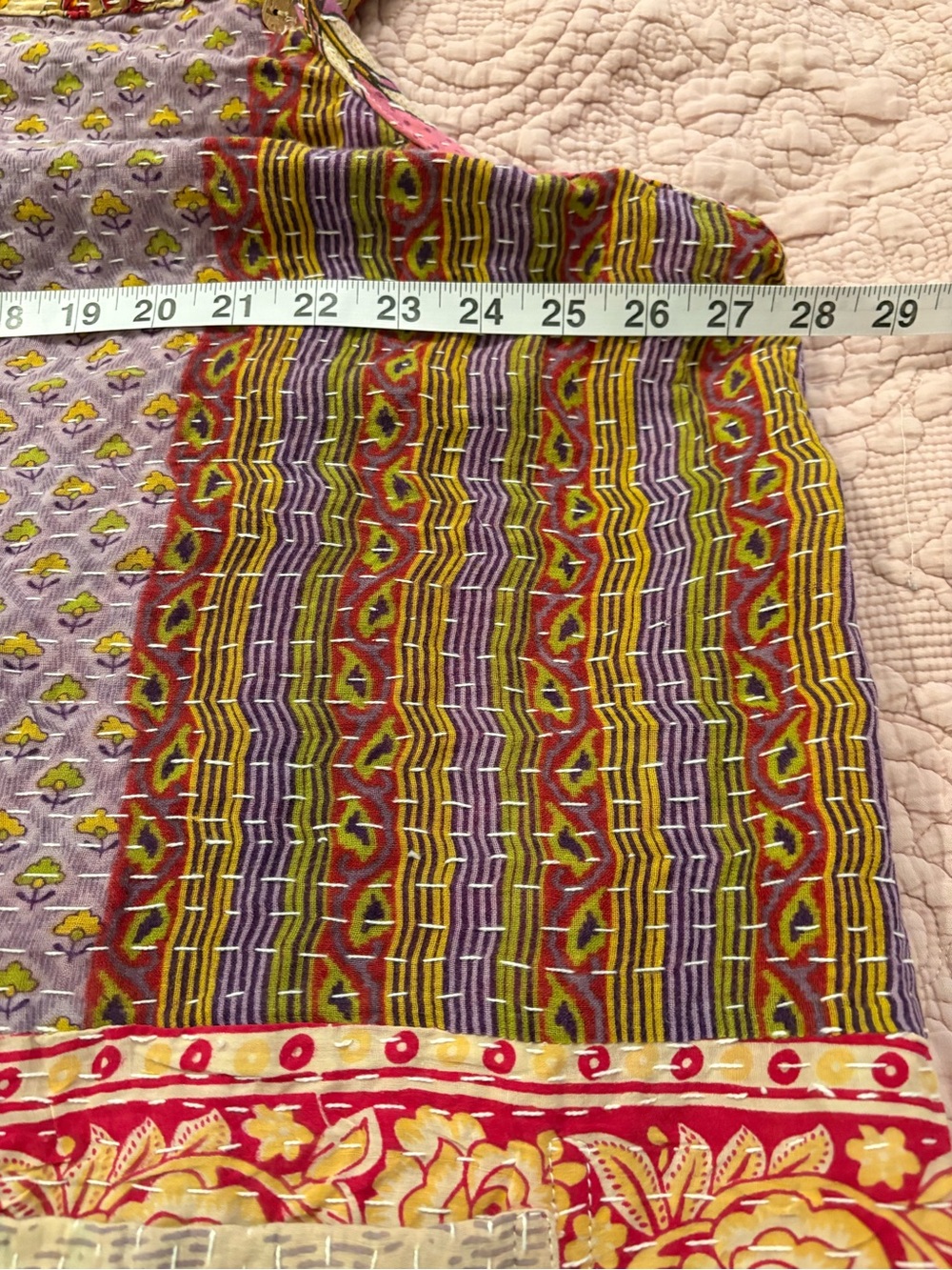 Kantha Patchwork Cream & Lavender Harem Jumpsuit Reversible NWT - Picture 14 of 16
